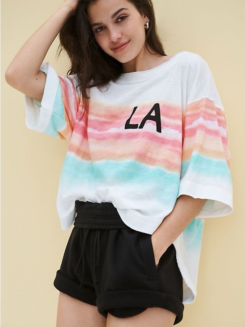 Anthropologie Daily practice short sleeve sunset tee